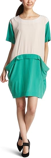 ケービーエフ Kbf ドレープポケットop Uty 2 08 グリーン One ワンピース チュニック 通販 Amazon