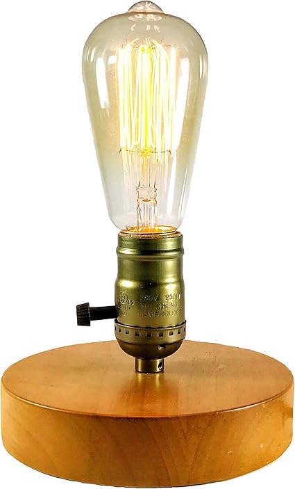 Amazon テーブルランプ 木ベース E26電球対応 電球別売 調光スイッチ付き アンティークランプ 和風スタンド エジソンスタンド Yeezen テーブルランプ