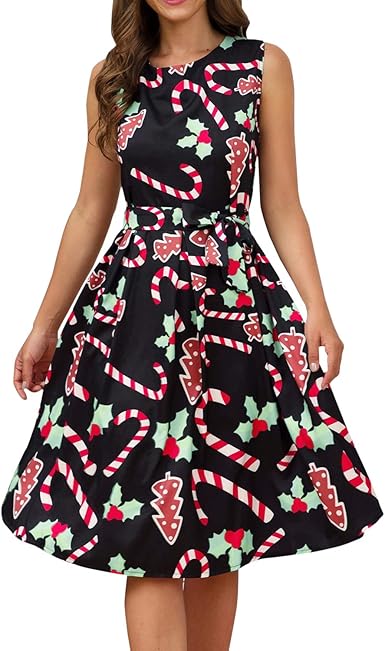 Christmas skater dress uk Clearance