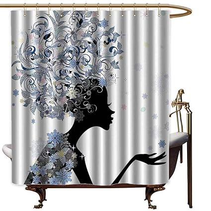 Amazon Com Godves Fabric Shower Curtain Girls Illustration Of A