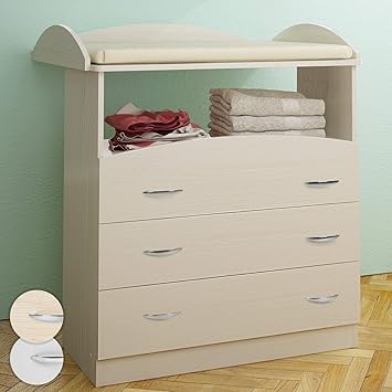 Baby Changing Table Unit 3 Drawers Chest Storage Nursery Furniture