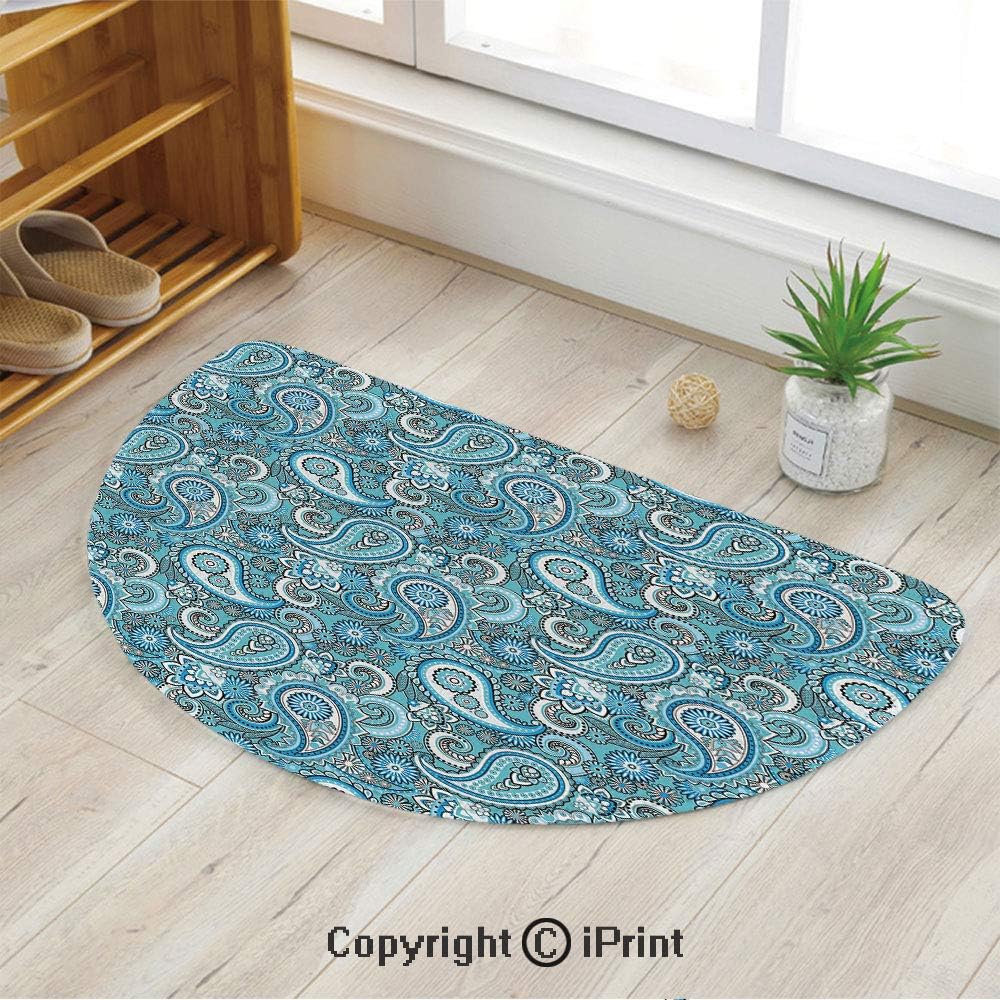 LEFEDZYLJHGO Half Circle Mat for Front Door Inside Floor Dirt Entrance Rug,Traditional Asian