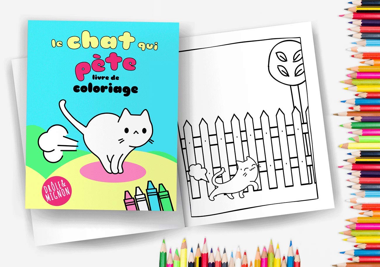 Le Chat Qui Pète Livre De Coloriage Super Mignon Kawaii