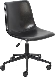 BTExpert Aati Mid Back Fuax Leather Task Chair, Black Office Chair