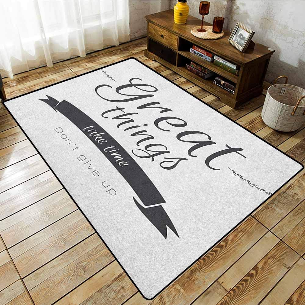 Large Area Rug，Quotes，Modern Inspirational Lettering Great Thing Take
