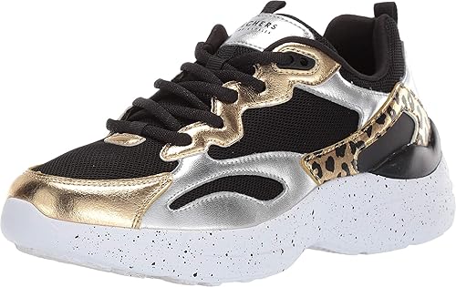 black and silver skechers