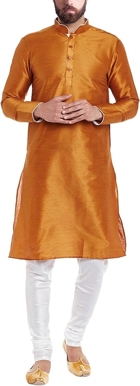 cafley men's silk pipe work kurta and pyjama set