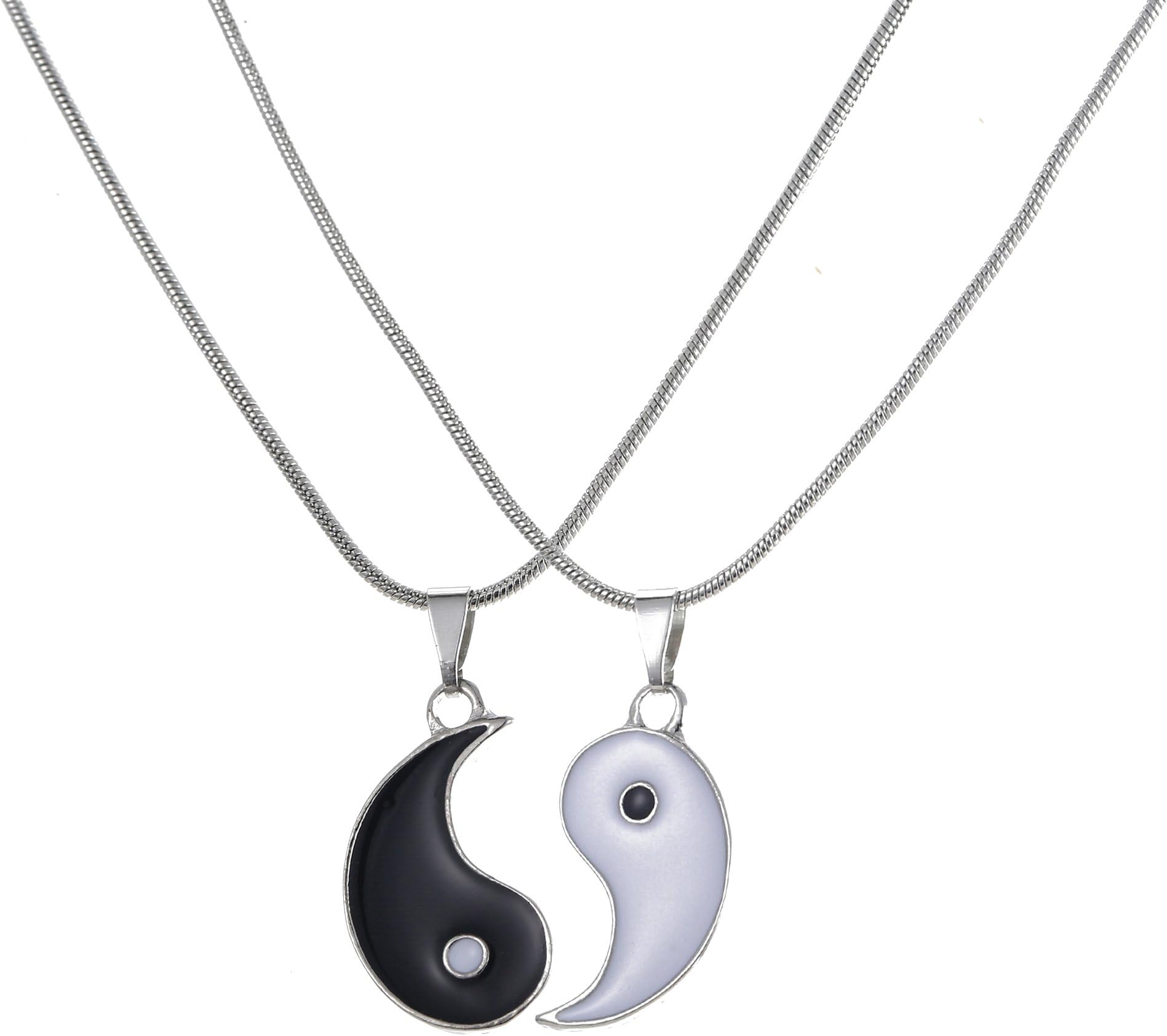 Yin Yang Pendant Lovers Gift Tai ji Necklace Unique Charms Simple Coupled Jewelry (One Pair)