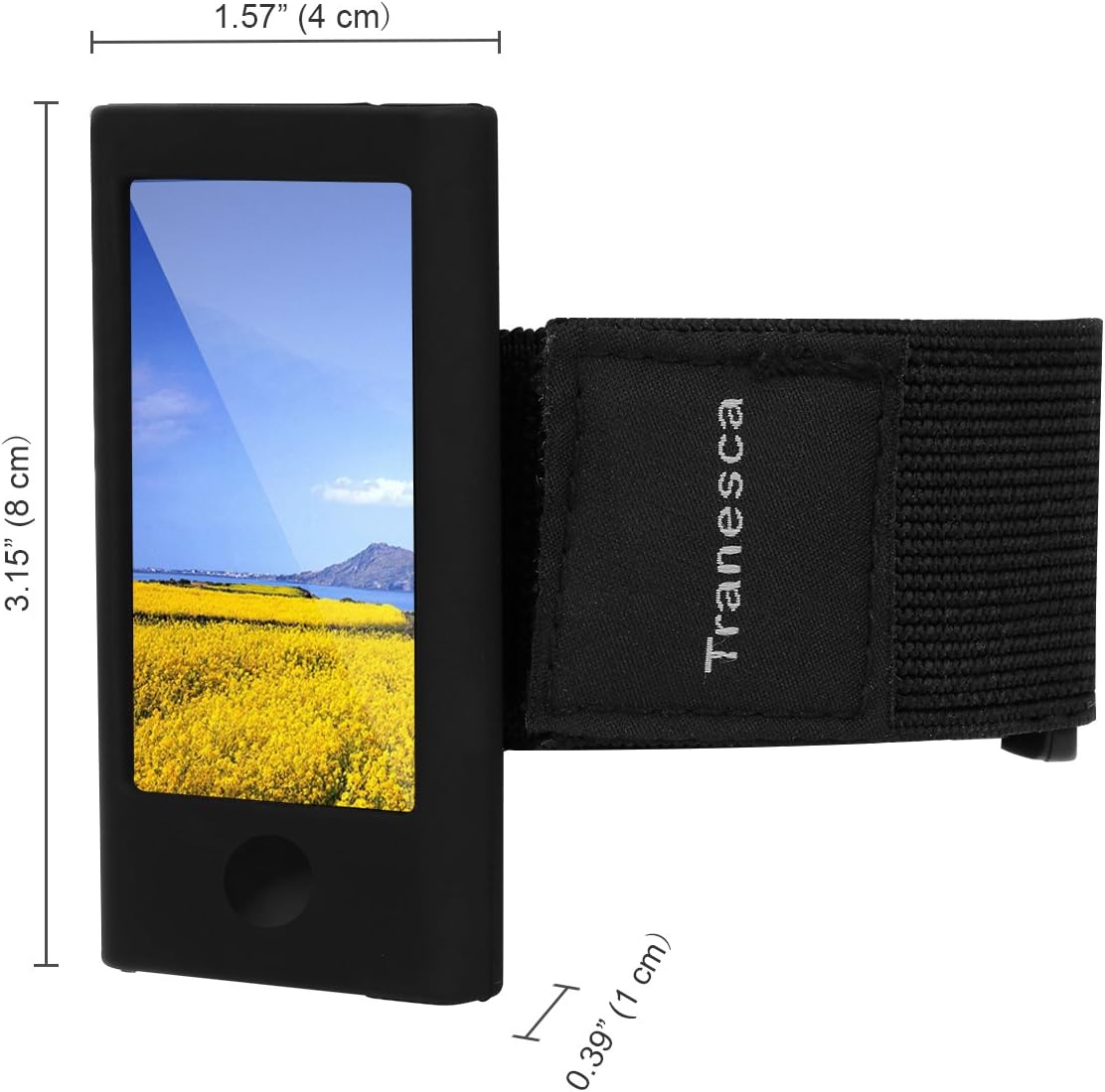 Tranesca iPod Nano 7th & 8th Generation Armband with Tempered Glass Screen Protector -Black (Perfect for Workout): MP3 Players & Accessories