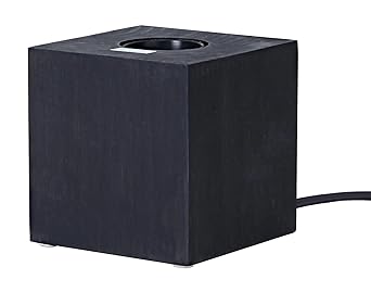 Holzleuchte 'Kub', E27 Fassung Farbe: schwarz, mit Schalter ca. 9 cm x 9 cm ( Leuchtmittel nicht enthalten )