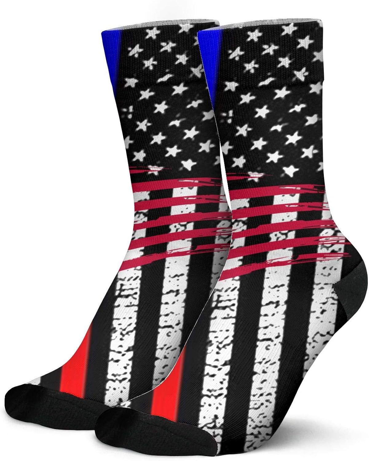 Sports Crew Socks Americanflagpatch Running Socks