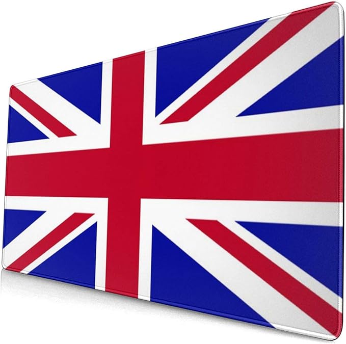 LASINSU Alfombrilla Gaming,Bandera británica,con Base de Goma