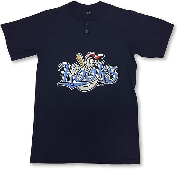 Majestic Corpus Christi Hooks 2Button Men's Jersey Shirt Large Navy