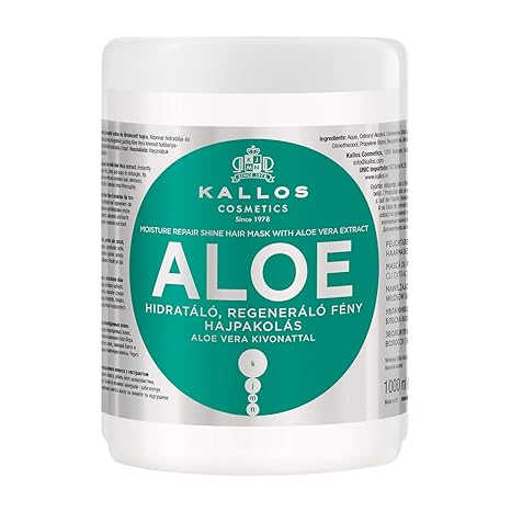 Kallos KJMN Aloe Vera Feuchtigkeitsspendende, Aufbauende Haarmaske, 1000 ml
