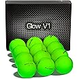 GlowGear Golf - GlowV1 Night Golf Balls, for Men and Women, Glow in The Dark with Full Compression Core,Ultra Bright Glow,12 