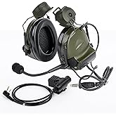 GLECTICAL Tactical Airsoft Wargame headset with mic Without Noise Cancellation Function with ARC Rail Adapter and U94 PTT Kenwood
