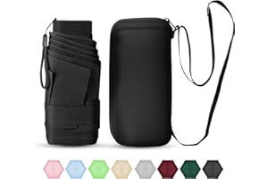 LEAGERA Compact Travel Umbrella with Case - Mini Umbrella for Purse, Small Lightweight &Tiny Design Perfect for Parasol Outdoor Sun&Rain Umbrellas