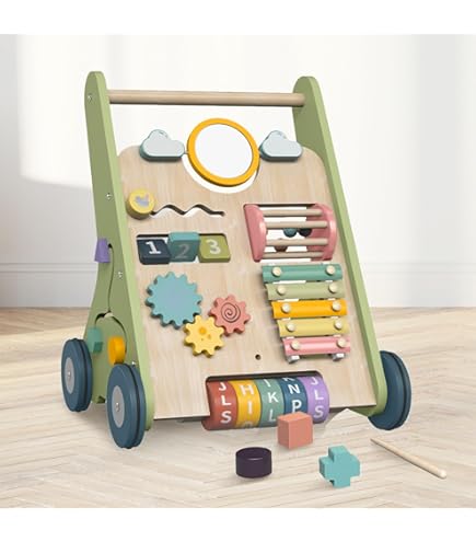 Tiny Land Baby Activity Walker Wooden Wooden Baby Walker