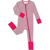 SUZEL Viscose from Bamboo Baby Footless Pajamas - Baby Infant Boys Girls One Piece Romper - Sleep 'N Play PJs - 0-24 Months (Hot Pink, 0-3M)