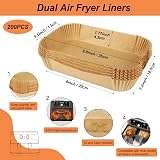 YQL 200Pcs Air Fryer Liners for Ninja Dual/Double Stack 9L & More view 2
