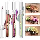 JUR MORNIER Multichrome Liquid Eyeshadow Set,3 Colors Multi-Dimensional Eye Liner Makeup,High Pigment Waterproof Metallic Eye Shadow,Ultre Fine Tip Glitter Eyeshadow (101+102+103)