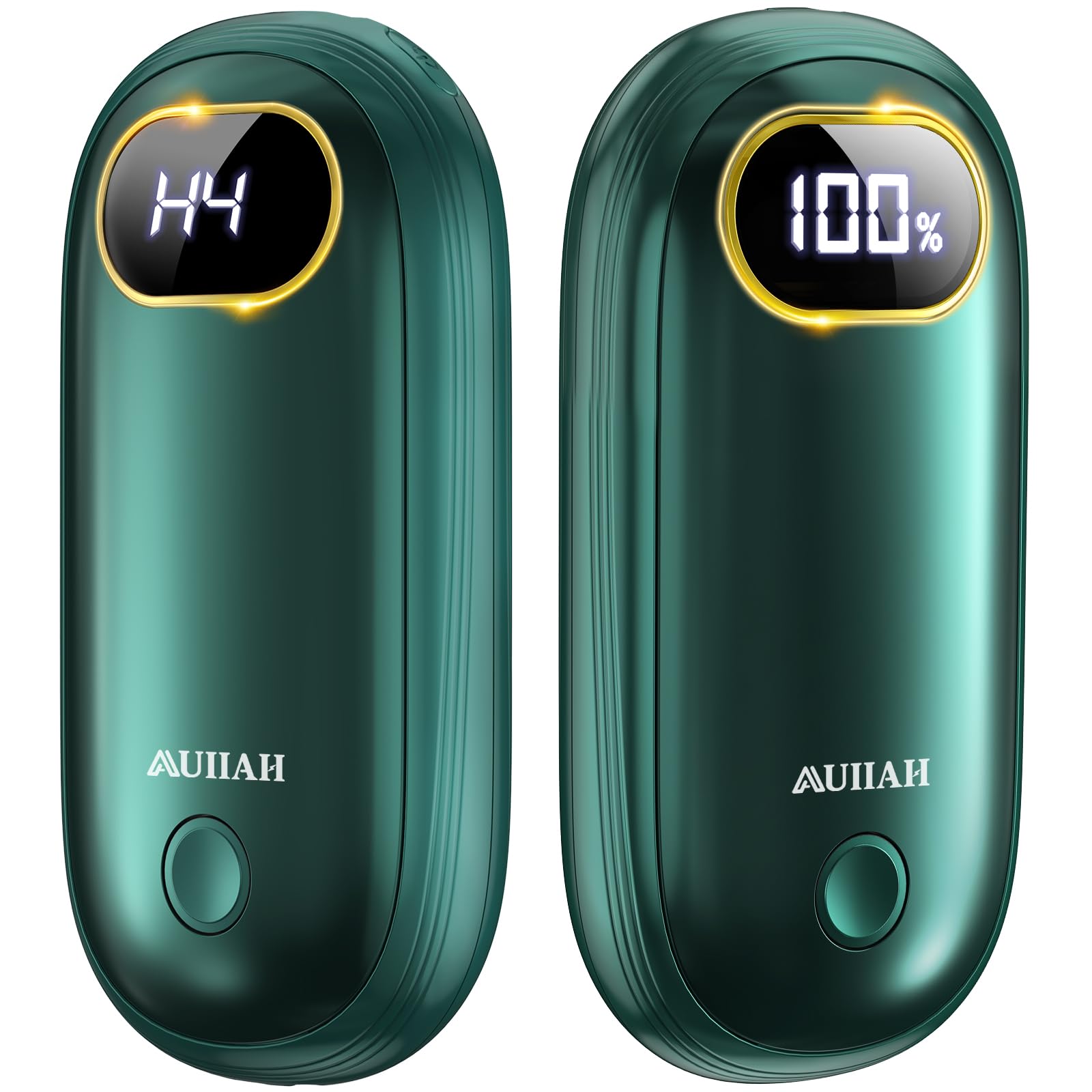 Hand Warmers Rechargeable - Electric Hand Foot Warmers 2 Pack Up to 127.4℉ with 15Hrs Warmth, LED Display & Flashlight, Double-Sided Heating, Hunting Essentials, Gifts for Man Women Raynauds Golf Image