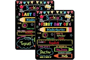 YQUQWN First and Last Day of School Board Double Sided Chalkboard Signs for Kids Boys Girls Reusable Back to School Board Pho
