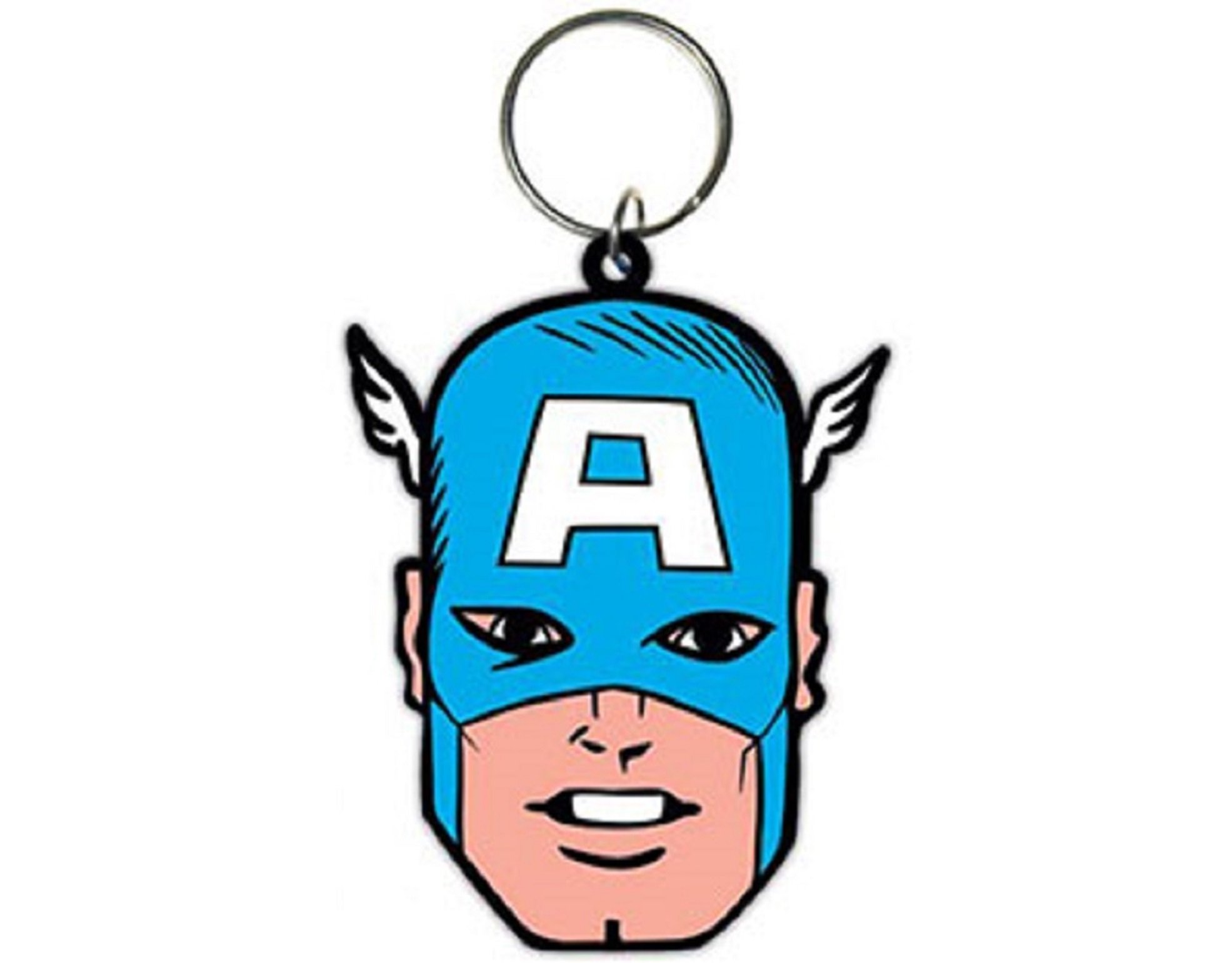 Pyramid International Captain America Face Rubber Keychain, Multi-Colour, 4.5 x 6 cm