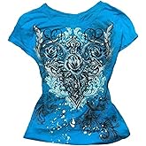 Grunge Shirts Emo Clothes Teen Girls Vintage Graphic Tee Y2k 2000s Goth Top Women Mcbling Short Sleeve Streetwear