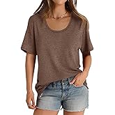 Cicy Bell Womens Oversized Scoop Neck Tshirts Short Sleeve Summer Trendy Casual Tops Loose Fit Boyfriend Tunic Tee Shirt