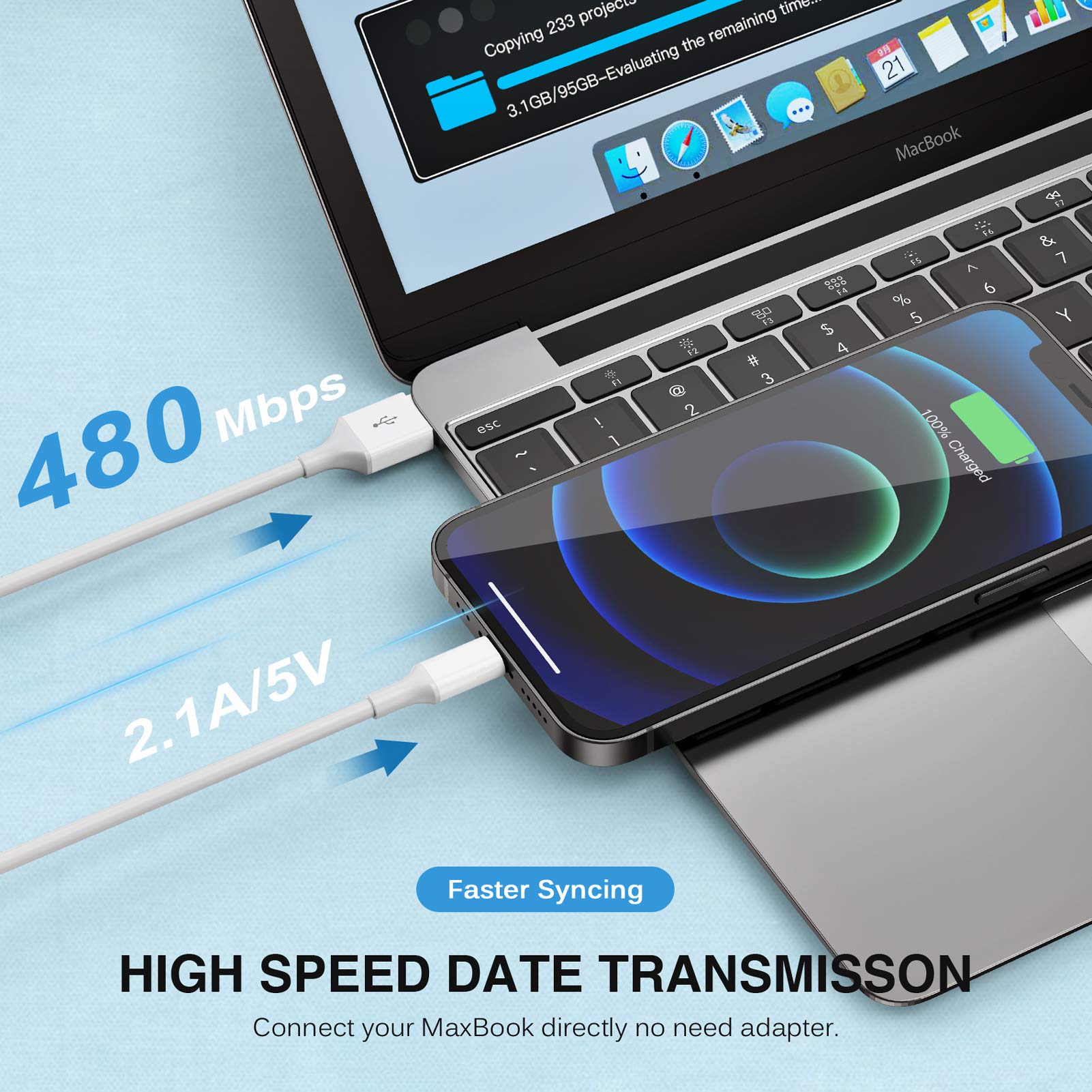 iPhone Charger,[Apple MFi Certified] Fast iPhone Charger 2PACK 6FT Lightning Cable Cord Fast Charging Dual 2 Port Plug USB Wall Charger Compatible with iPhone 14 13 12 11 Pro Max XS XR X 8 Plus 7 iPad