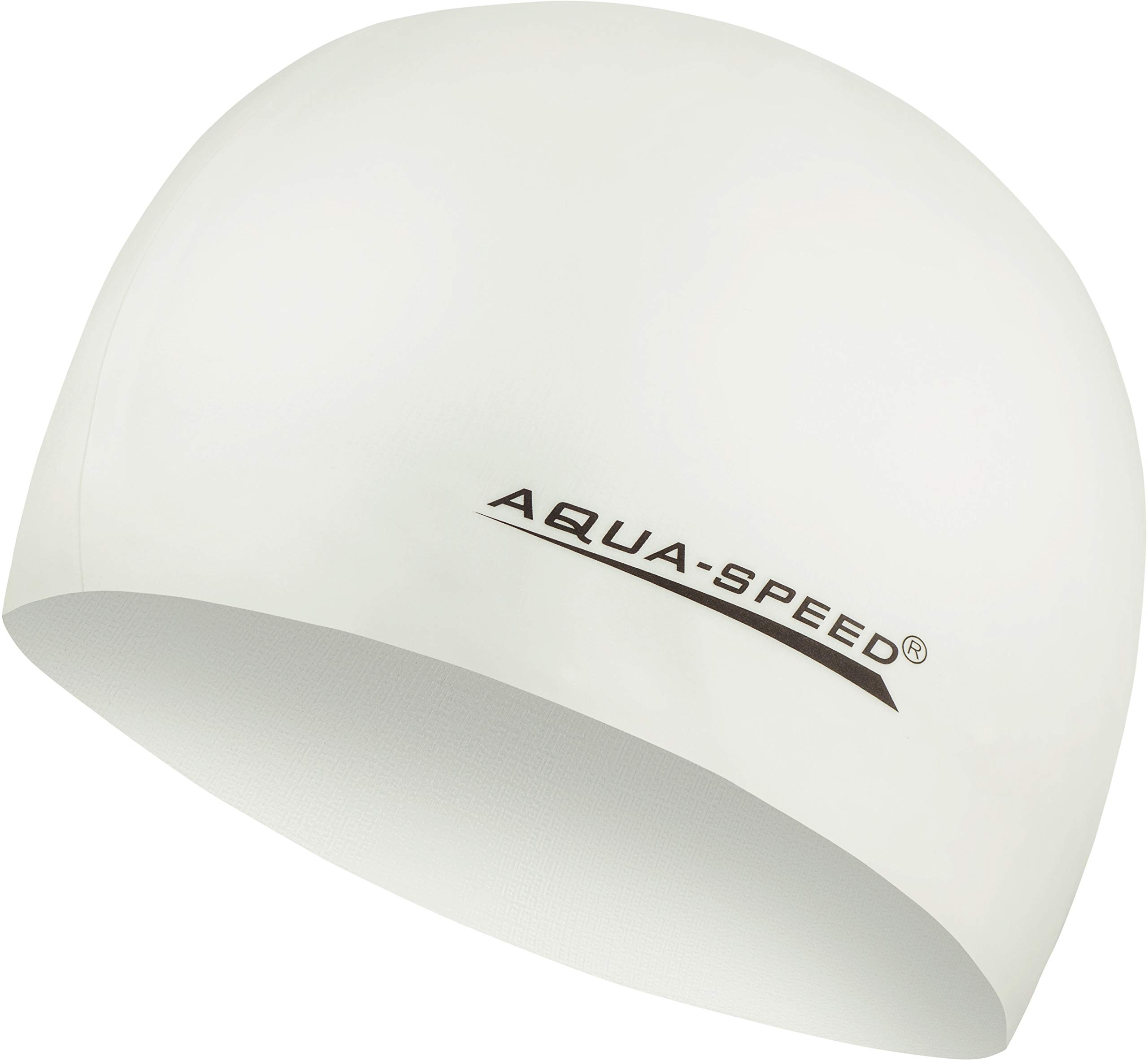 Aqua Speed MEGA Super-stretch swim cap | waterproof swimming cap | swimmer | sport | swimming | triathlon | silicone | Women & Man | Mega/White