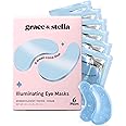 grace & stella Award Winning Under Eye Mask Reduce Dark Circles, Puffy Eyes, Undereye Bags, Wrinkles, Gel Under Eye Patches, Nurse Gifts, Vegan Cruelty-Free Self Care (6 Pairs, Blue)