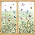 Horaldaily 60PCS Spring Summer Window Cling Sticker, Hand Painted Wild Flower Window Decal for Home Party Supplies Shop Window Glass Display Decoration