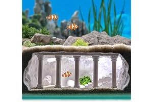 Roman Column Aquarium Underground Cave Tunnel Decor - 3D Printed Fish Tank Cave Hideout Decorations, Viewing Fish & Shrimp Un