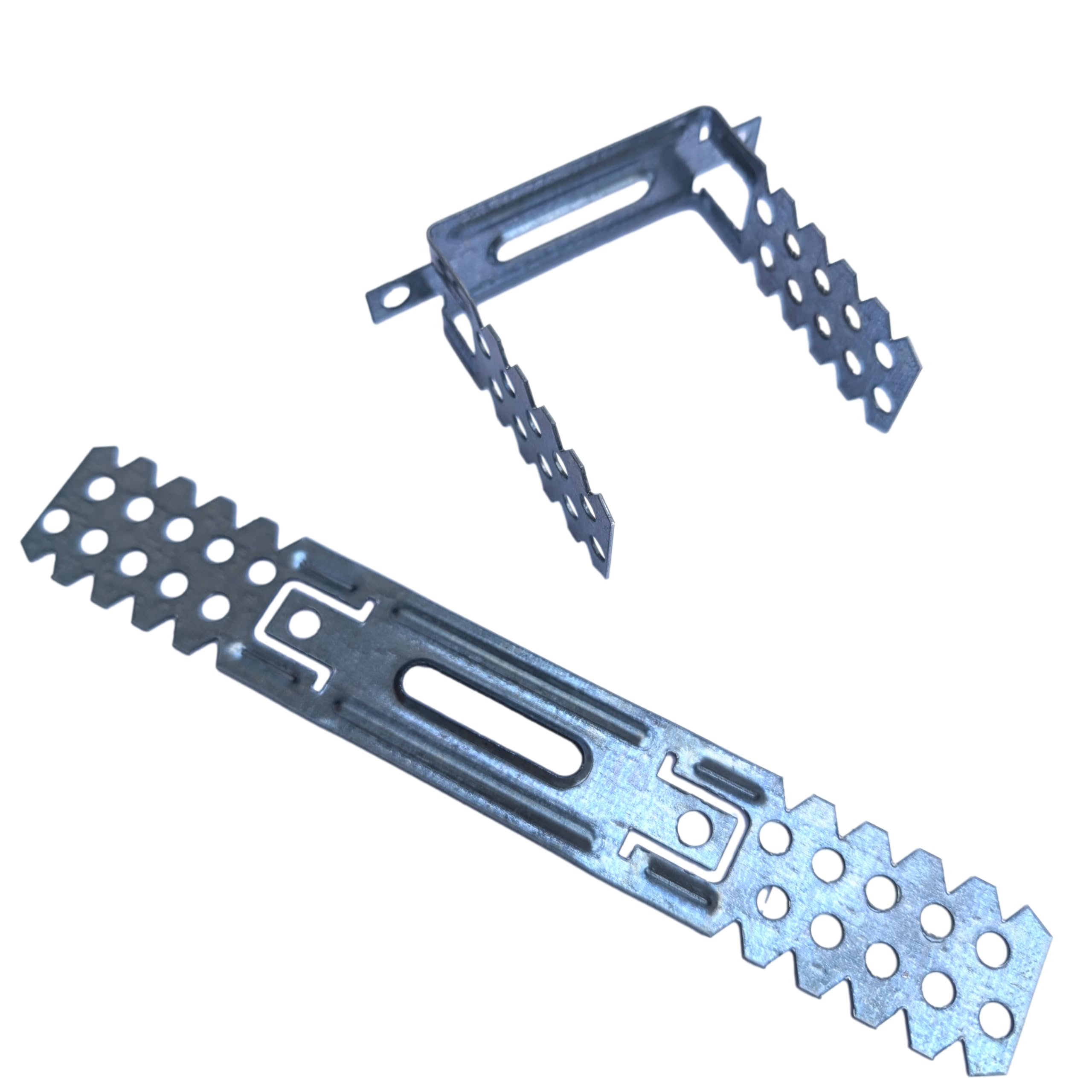 HAFD Drywall Brackets 75mm / 200mm Total Length, Pre-Galvanised Steel for Plasterboard Dry Lining Systems Walls, Pack of 10