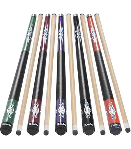 Combo Set of House Bar Pool Cue Sticks - 2 Cue Sticks Packed in 2x2 Hard Pool Cue Case