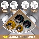 LEVERLOC Corner Suction Shower Caddy White Clear No Drilling Bathroom Organizer view 3