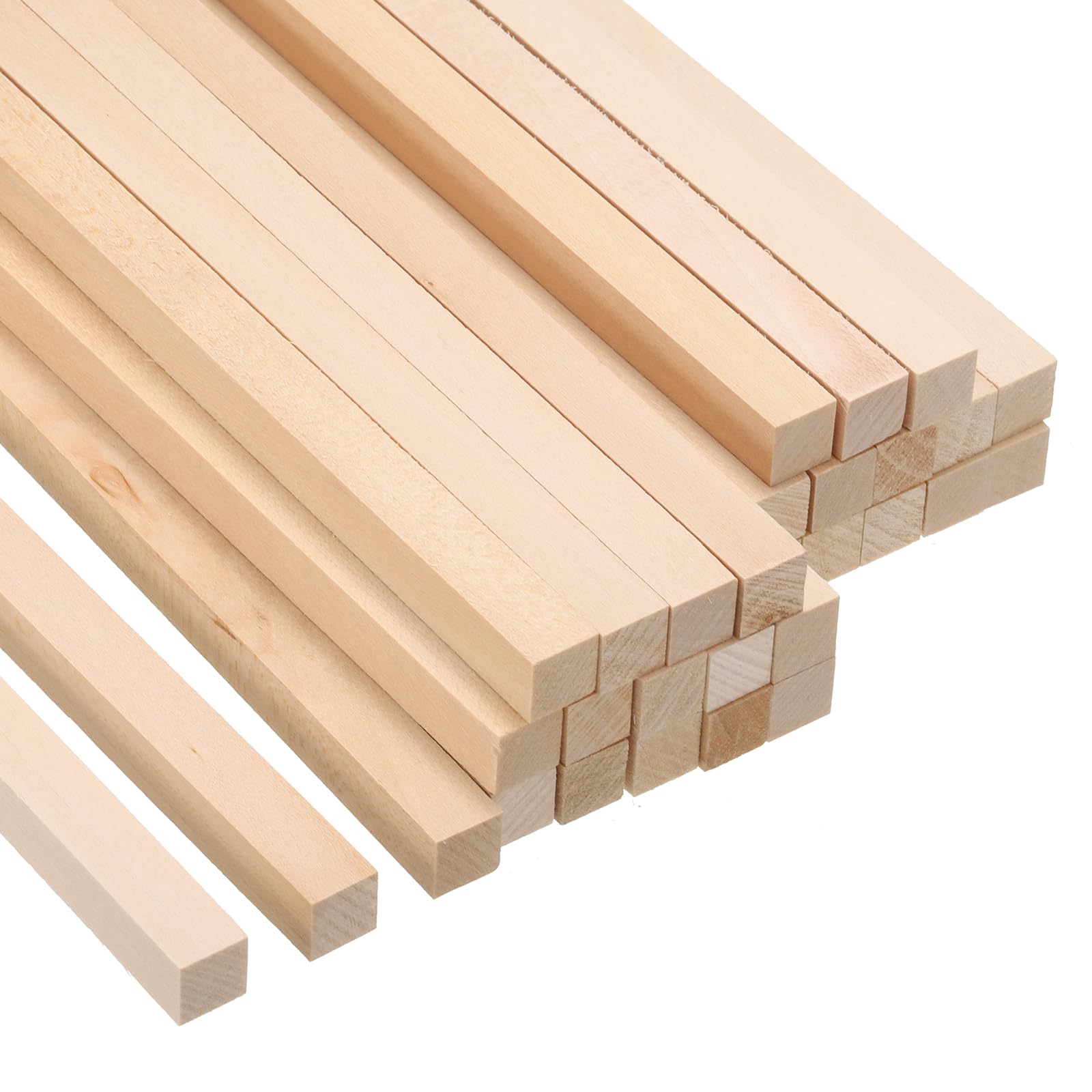 PATIKIL 3/8 Inch Dowel Rods Wood Sticks, 30 Pcs 6 Inch Long Square Wooden Dowels Unfinished Hardwood Sticks for Craft DIY Supplies