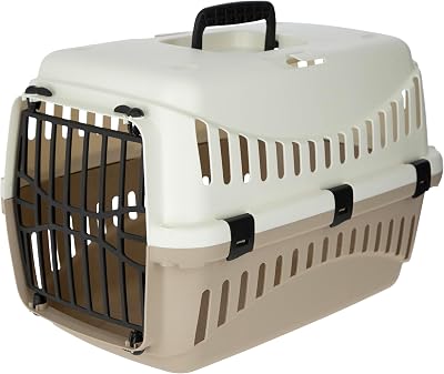 Kerbl Pet Transport Box Expedion with Plastic Door 45 x 30 x 30 cm Cream Taupe