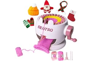 PKHOUHYI SENTRO Knitting Machine 22 Needles Knitting Machine,Cute Bunny Knitting Loom Machine for Kids and Beginners, Automatic Circular Knitting Crochet Machine Kit for Hat,Sock,Scarves,Gloves,Knit Toys