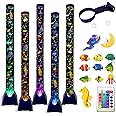 Sensory Bubble Tower Lamp with Bracket: 4 FT Bubble Fish Tube - 20 Color Adjustable 10 Moving Fish - Autism ADHD Friendly Ideal Gifts for Boys Girls