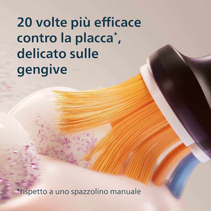 Sonicare DiamondClean Smart 9400 spazzolino elettrico, spazzolino sonico con app, sensore di pressione, 4 modalità di spazzolamento e 3 livelli di intensità, nero, modello HX9918/89