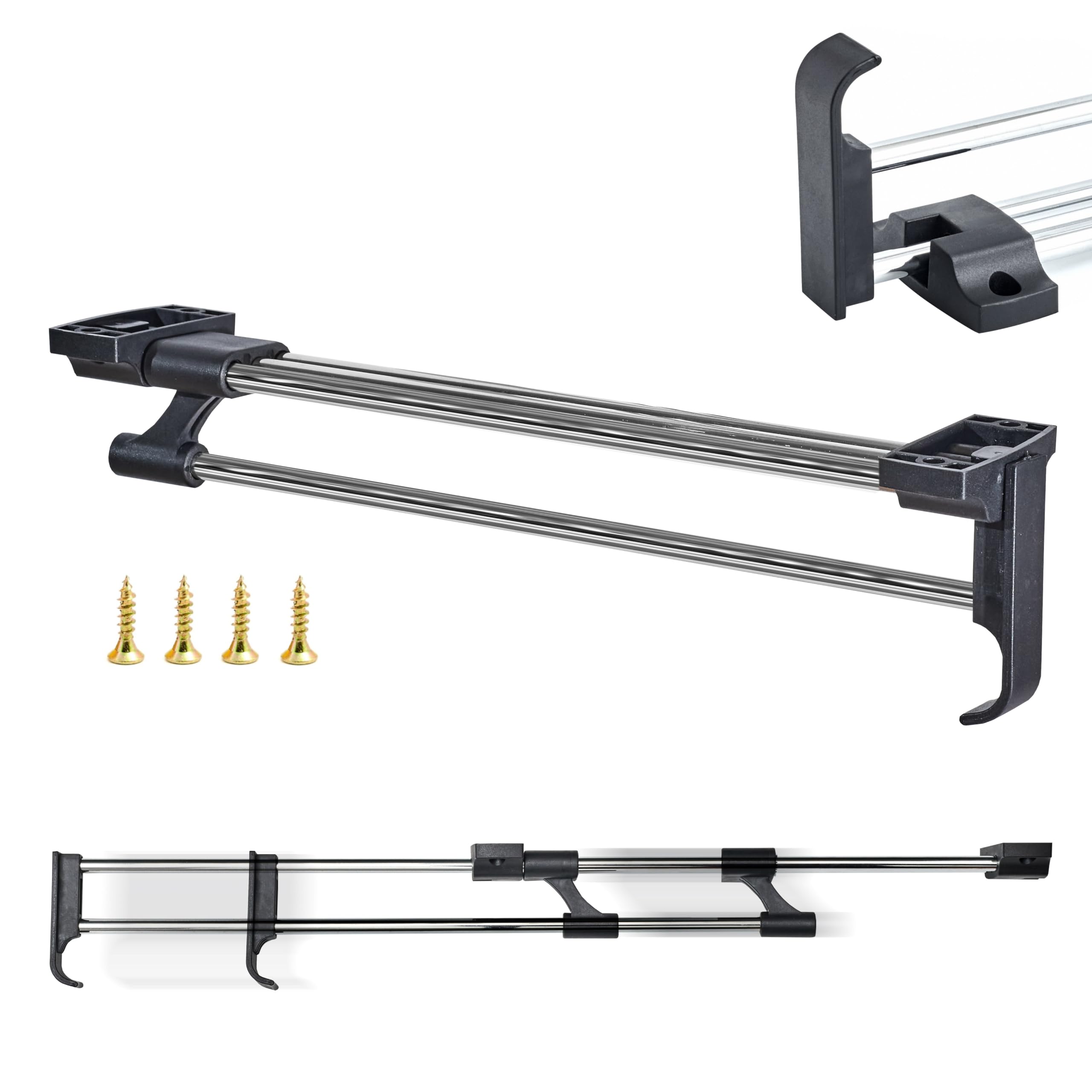 Clothes Hanger Holder Extendible 40 cm Clothes Hanger Extendible Trouser Holder for Wardrobe Clothes Rail Cabinet Accessories Extendable Clothes Rail