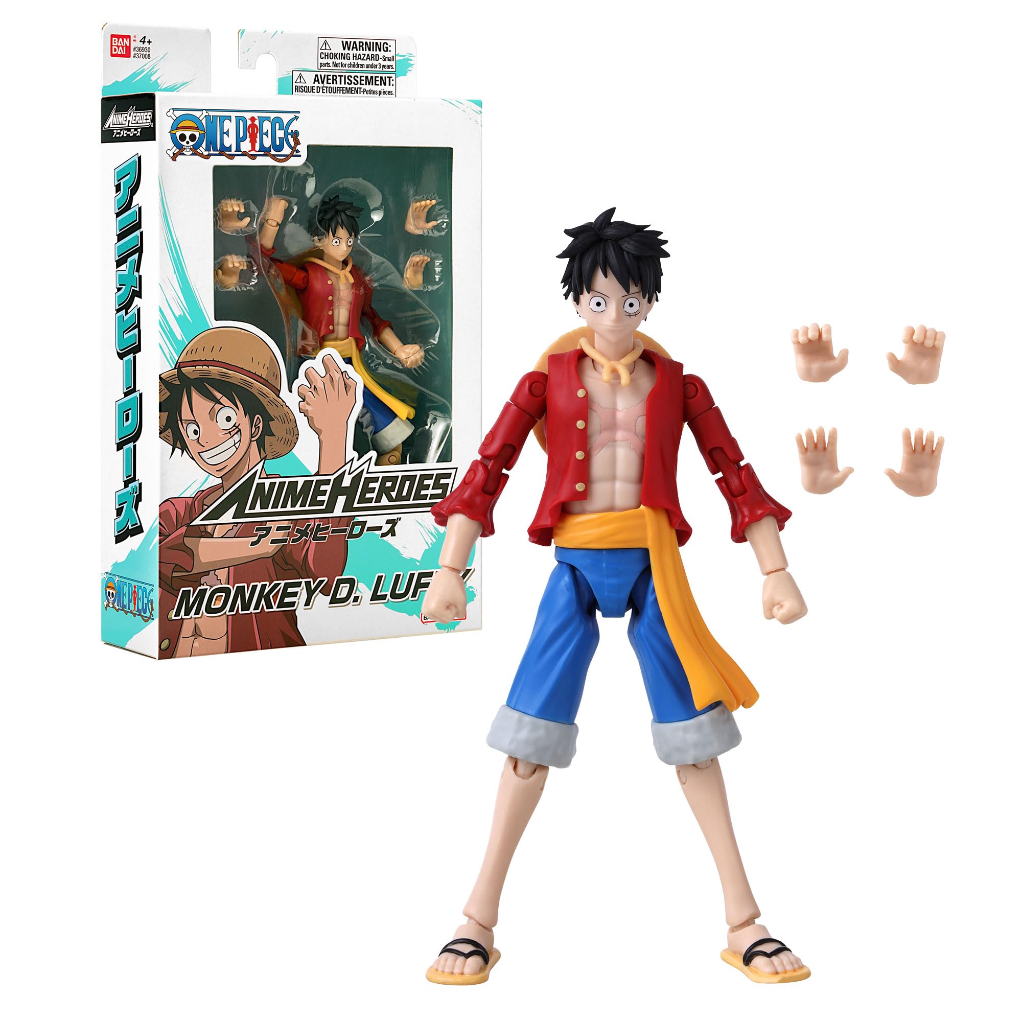 BANDAI Anime Heroes One Piece Figures Monkey D. Luffy Action Figure | 17cm Articulated Luffy Anime Figure With Swappable Hands One Piece Action Figures Pirate Toys Range — image 1