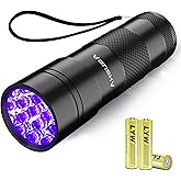 Vansky 12 LED UV Blacklight Flashlight, Pets Ultra Violet Urine and Stain Detector Fluorescent Whitening Agents Detector, Fin