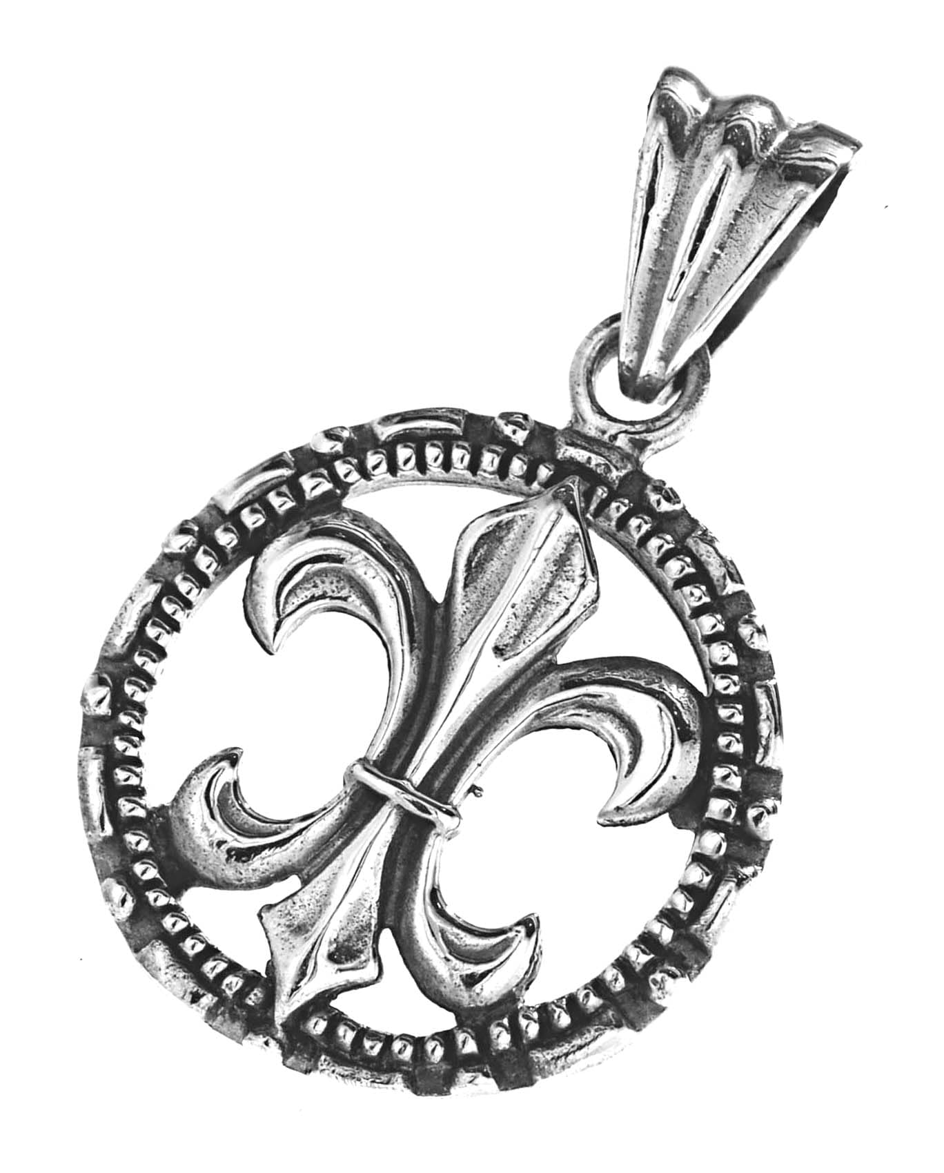 Kiss of Leather Fleur-de-Lis Pendant 925 Sterling Silver No. 239