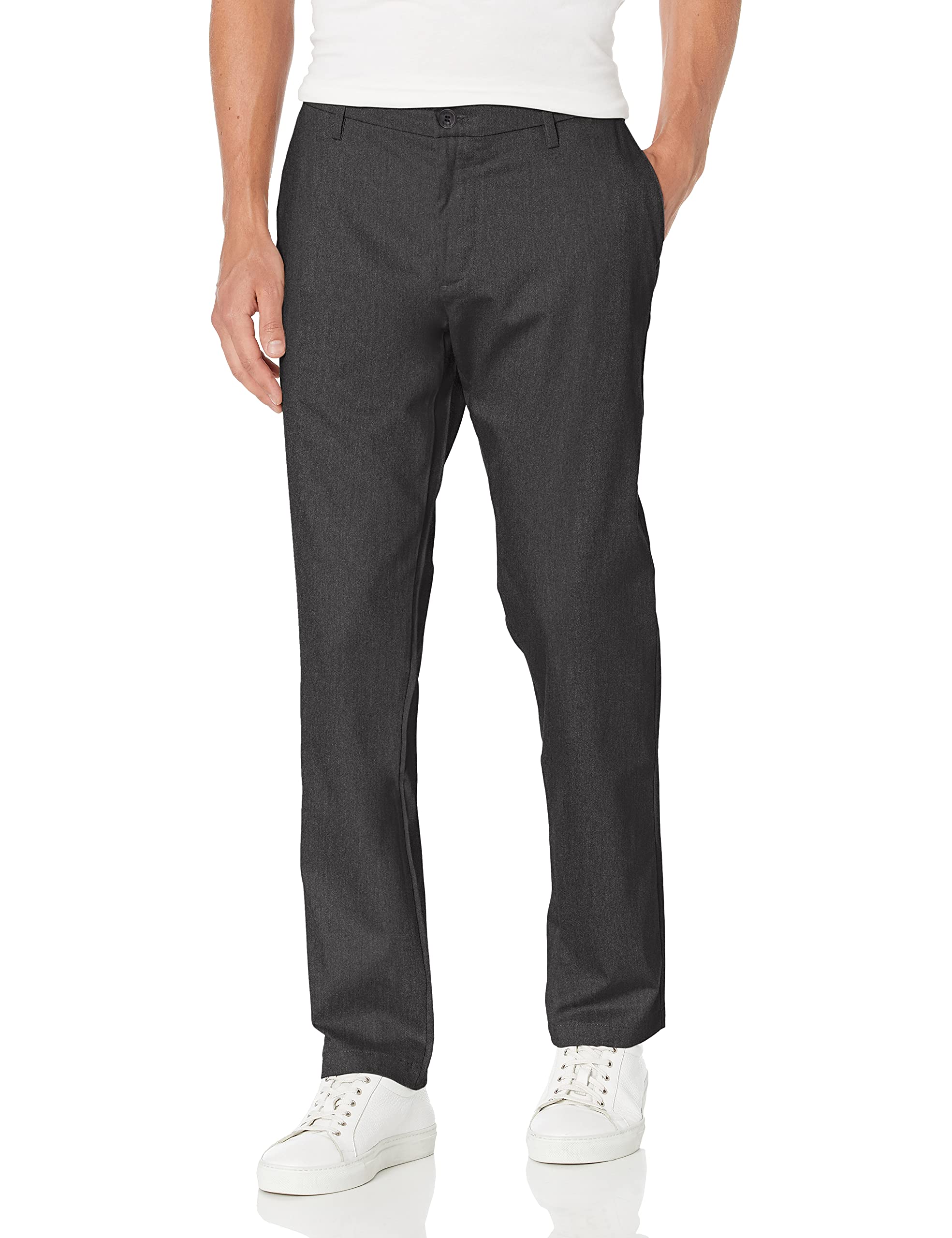 Dockers® Men’s Athletic Fit Signature Khaki Lux Cotton Stretch Pants, Charcoal Heather, 31W x 32L