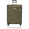 Briggs & Riley 29" Large Expandable Spinner - Checked Luggage for Travel, Suitcases with Wheels, Softside Rolling Bag for Men & Women, Self-Repairing Zipper - Baseline Collection, Olive