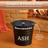 Marco Paul Ash Bucket with Lid 12L Dark Grey Metal Fireplace Accessory view 6